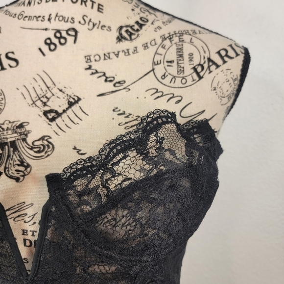 Vintage Victorias Secret Dark Fairy Lace Corset Top Sz 34B Gold Label Milkmade - Picture 2 of 8